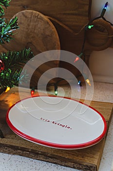 Kris Kringle decorative festive Christmas cookie serving plate