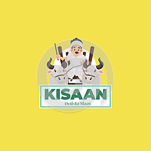 Kisaan desh ka maan vector mascot logo