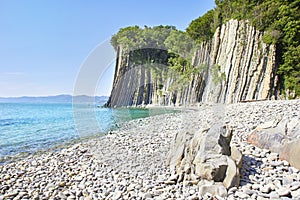 Kiselev cliff. Black sea coastline. Tuapse. Russia