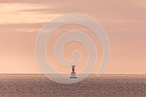 Kish Bank Lighthouse on the sea Dublin Ireland, seen in the morning