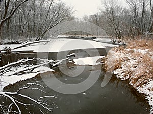 Kishwaukee River Winter Landscape Illinois