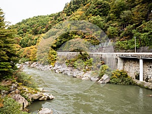 Kiso-no-Kakehashi, a historic landmark in Kiso valley, Japan