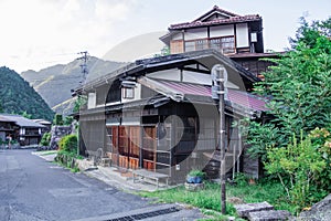 Kiso valley is the old town or Japanese traditional wooden buil