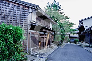 Kiso valley is the old town or Japanese traditional wooden buil