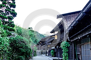 Kiso valley is the old town or Japanese traditional wooden buil