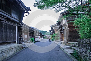 Kiso valley is the old town or Japanese traditional wooden buil