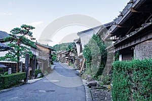 Kiso valley is the old town or Japanese traditional wooden buil