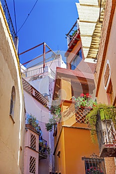 Kiss Alley Colored Houses Guanajuato Mexico