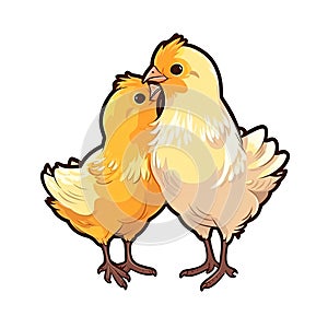 Kiss Chicken Sticker On Isolated Tansparent Background, Png, Logo. Generative AI