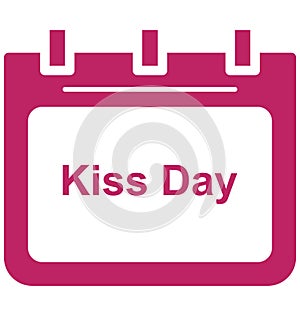 Kiss day, Kiss day calendar Special Event day Vector icon that can be easily modified or edit. Kiss day, Kiss day calendar Specia