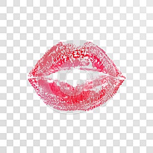 Kiss lips lipstick print or imprint vector transparent photo