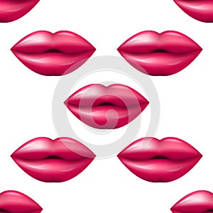 Kiss Seamless lips pattern Red and Pink pattern. Valentine day holiday vector illustration