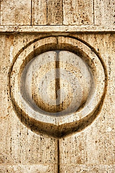 The Kiss symbol on the Kiss Gate carved in limestone