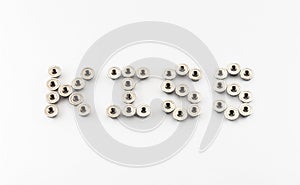 KISS Word Created by Stainless Steel Hex Flange Nuts