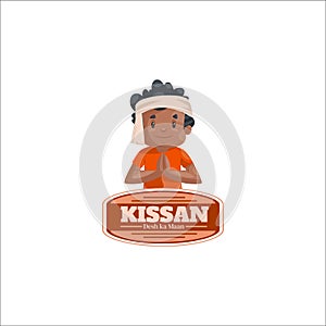 Kissan desh ka maan vector mascot logo