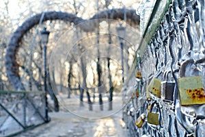 The Kisses Bridge in Comana, Romania.