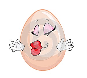 Kissing cartoon illustration of egg