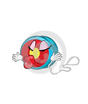 Kissing cartoon illustration of yo yo toy