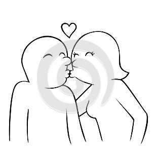 Kissing Couple Heart Love Smooch