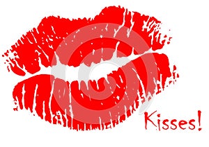 Kissing lips, red passion