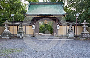 Kita-mon Gate of Kitano Tenmangu shrine. Kyoto. Japan