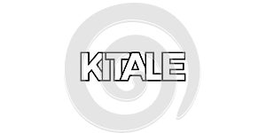 Kitale in the Kenya emblem. The design features a geometric style, vector illustration with bold typography in a modern font. The photo