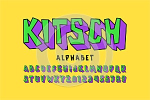 Kitch style font, pop art alphabet photo