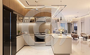 Kitchen Aesthetic Harmony Modern and Luxury Fusion in Interior Design of a Dream Home