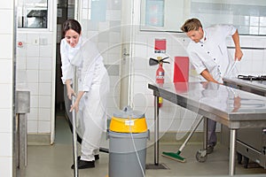 Kitchen aids cleaning restaurant kitchen