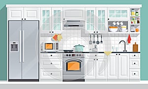 Kitchen appliances illustration.