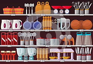 Kitchen appliances or kitchen utensil at shop