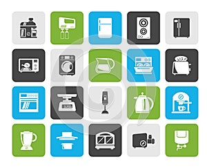Kitchen appliances and kitchenware icons