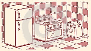 Kitchen appliances set, home cooking , culinary tools vector design Generative AI