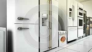 Kitchen appliances in supermarcket 3d render image