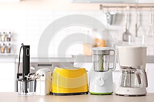 Kitchen appliances on table