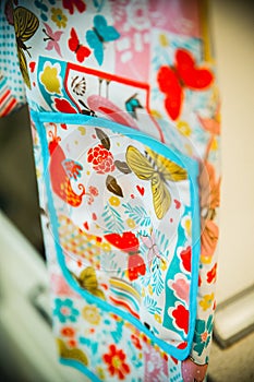 Kitchen apron and potholders in the kitchen