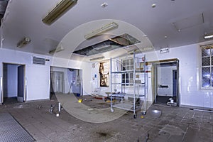 Kitchen area of Peat Island Asylum