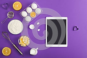 Kitchen baking mobile tablet application service website mockup