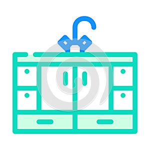 kitchen and bath cabinets color icon vector illustration