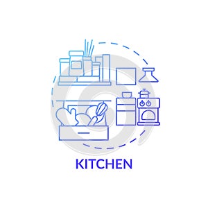 Kitchen blue gradient concept icon