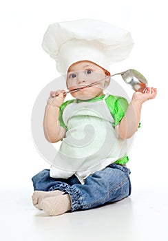 Kitchen boy with ladle