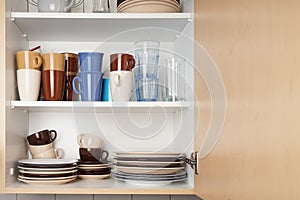 Kitchen cabinet or cupboard for dishes