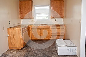 Kitchen cabinets without countertop