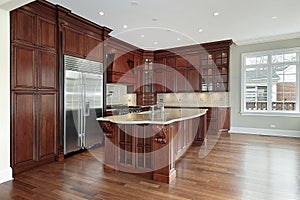 Kitchen with cherry wood cabinetry