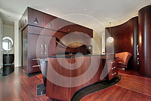 Kitchen with cherry wood cabinetry