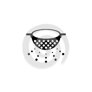 Kitchen Colander, Pasta Strainer Flat Vector Icon