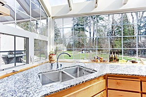 Kitchen corner with sink and granite top