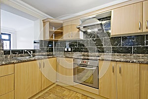 Kitchen counter with granite worktop