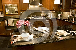 Kitchen counter setting home interiors