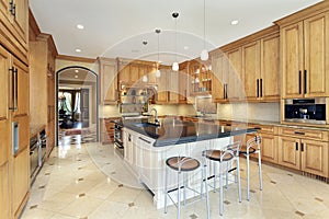 Kitchen with counter top island